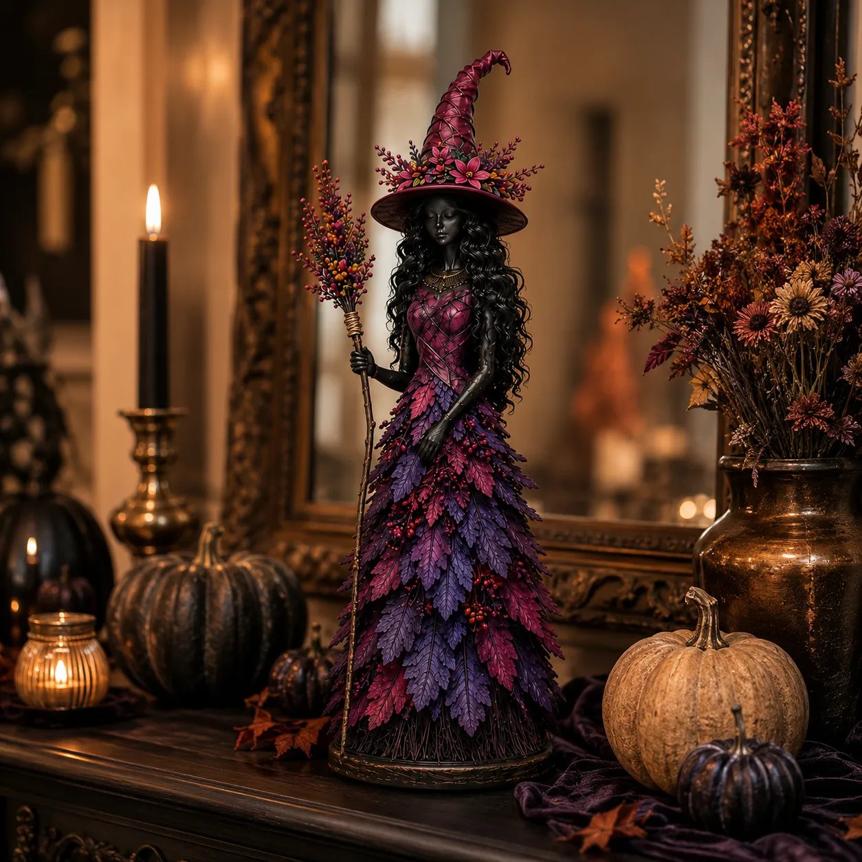 Enchanted Autumn Witch Figurine