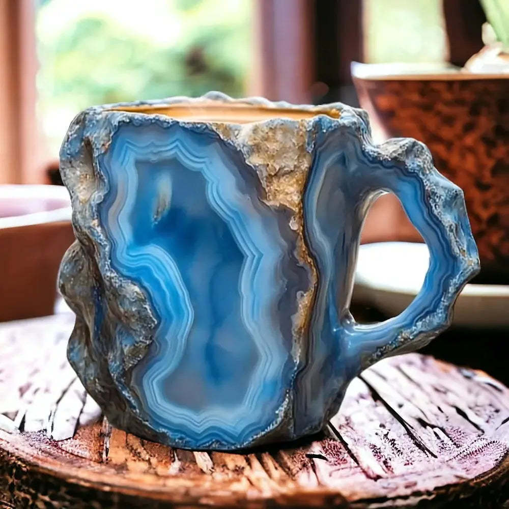 Coffee mugs with incorporated mineral crystals