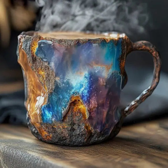 Coffee mugs with incorporated mineral crystals