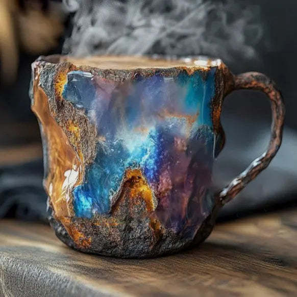 Coffee mugs with incorporated mineral crystals